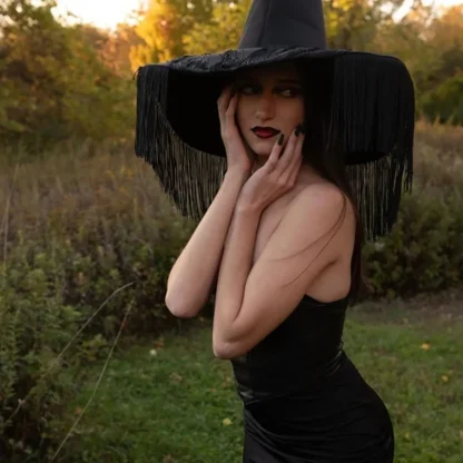Tassels Witch Hat Halloween Costume - Image 2